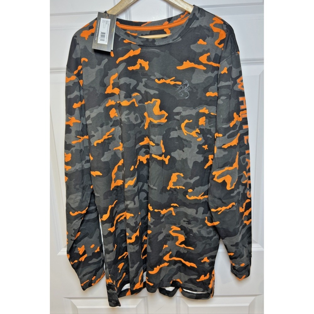Legendary Whitetails Men Non‑Typical Shirt XLT Night Orange Camo Long Sleeve NWT